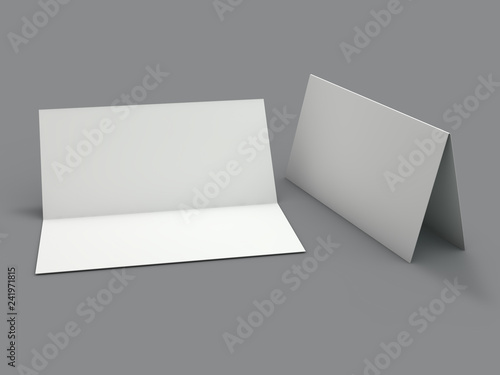 Blank portrait mock-up paper. Brochure, magazine, postcard isolated. 3D