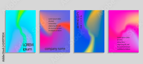 Minimal abstract vector holographic cover design template. Holography gradient background. Vector templates for placards, banners, flyers, presentations and reports