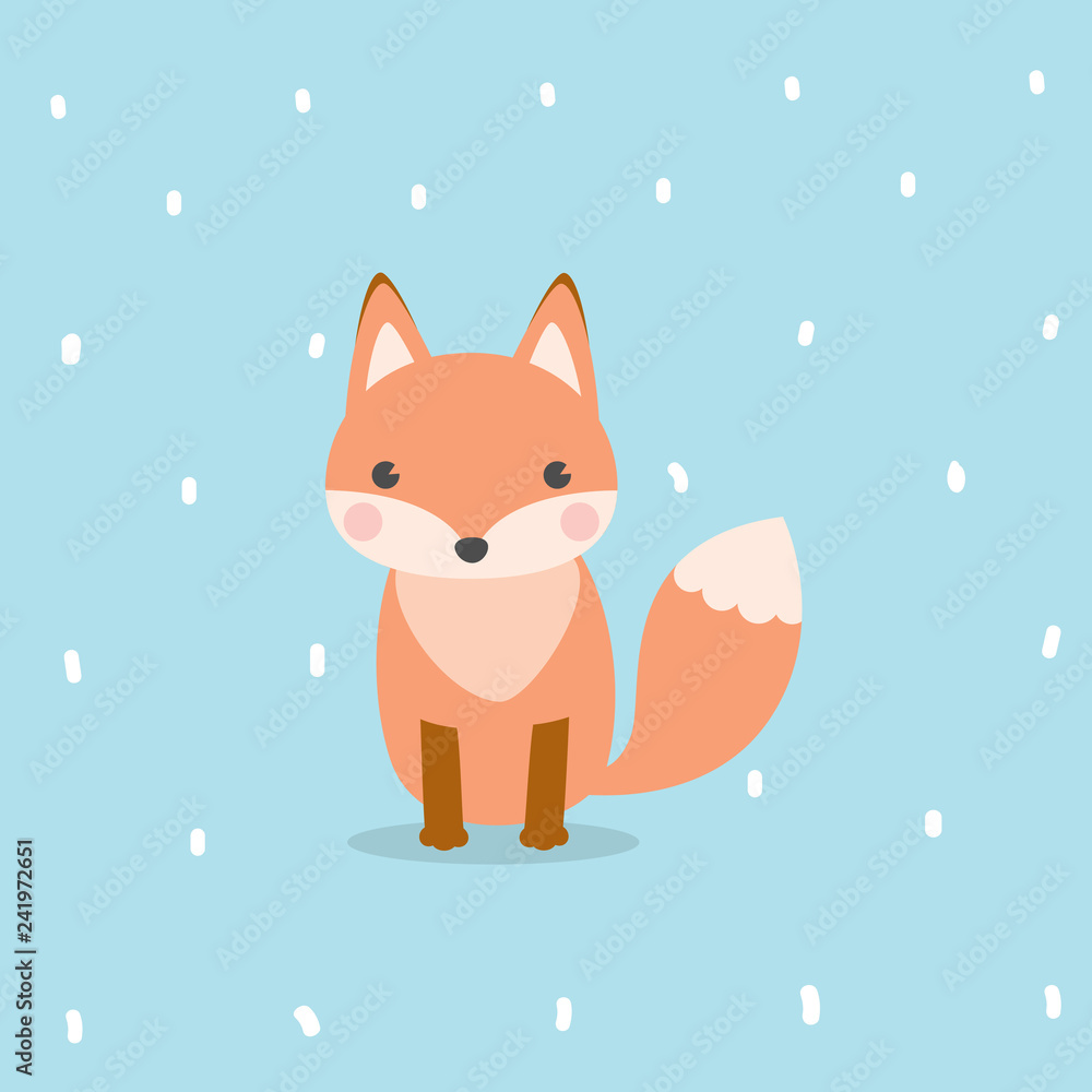 Cute fox cartoon character. Fox animal portrait flat design vector illustration. Cute fox cartoon character. Fox animal portrait flat design vector illustration.