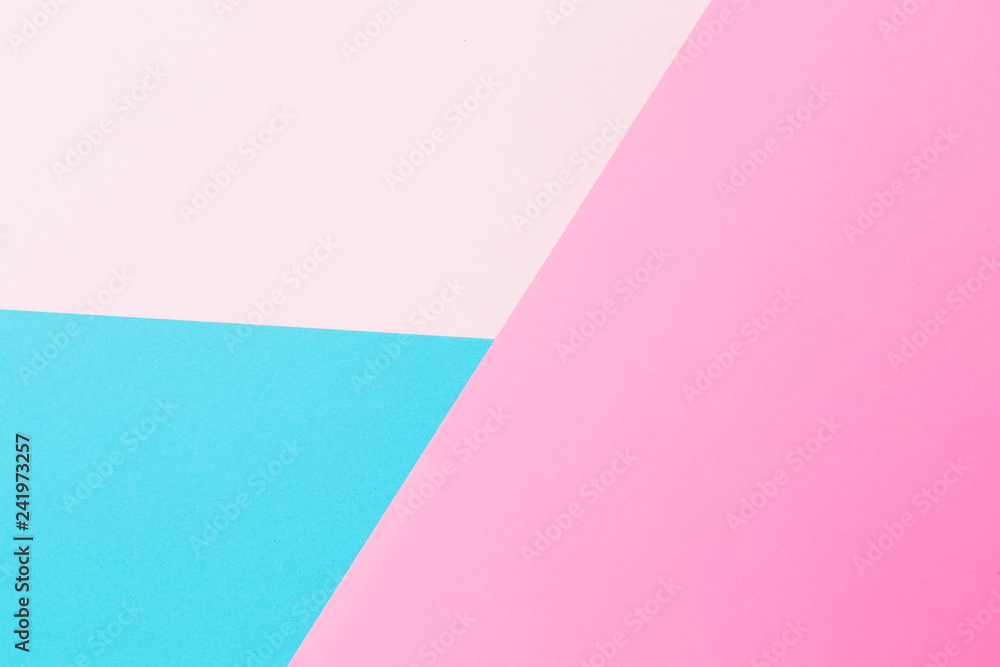 Blue and pink abstract background. Flat lay. Top view