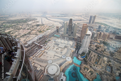  View from Burj khalifa tower, Dubai, United Arab Emirates