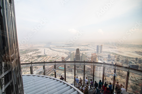 Schilderij op canvas View from Burj khalifa tower, Dubai, United Arab Emirates