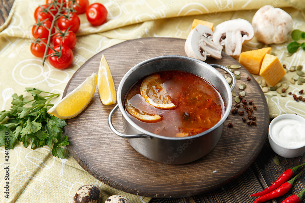 traditional house soup solyanka traditional house soup solyanka