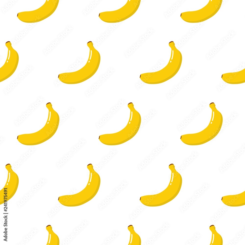 Vector RGB seamless cute banana pattern. Flat style.
