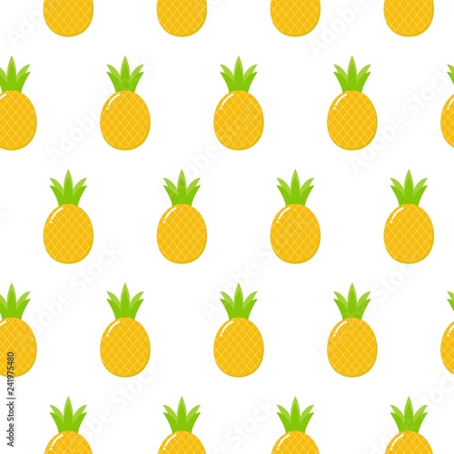 Seamless pineapple pattern for textile fabric or wallpaper backgrounds