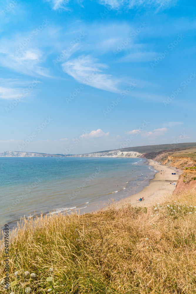 View over the freshwater bay of isle of wight island in the UK.