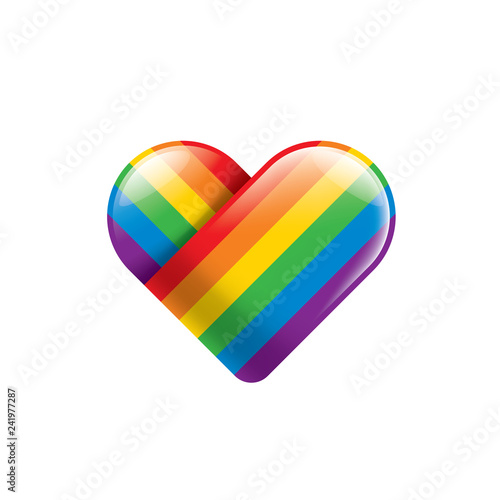 Vector a rainbow flag waving on white background