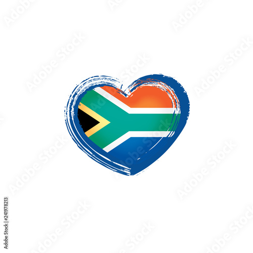 south africa flag, vector illustration on a white background
