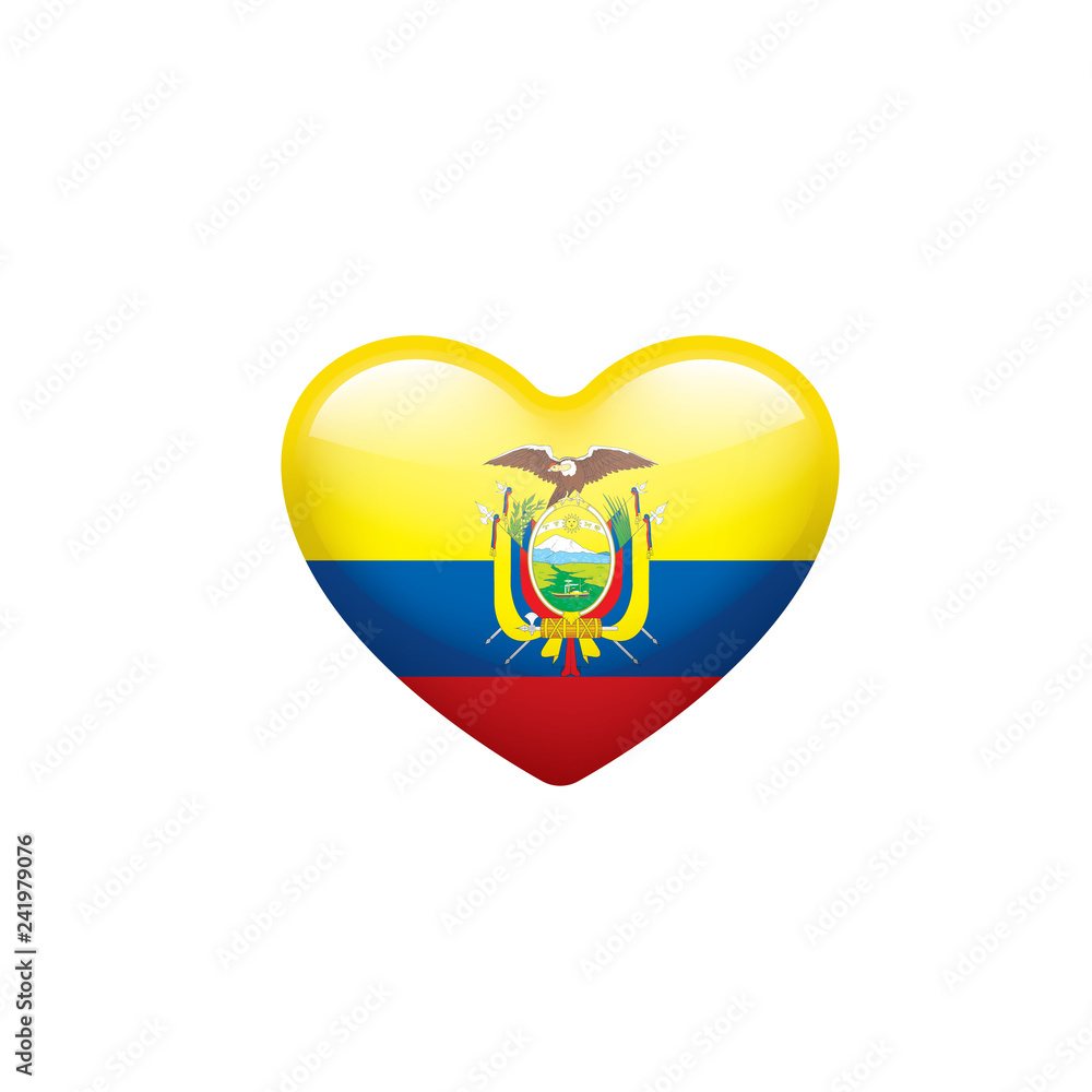 Ecuador flag, vector illustration on a white background Ecuador flag, vector illustration on a white background