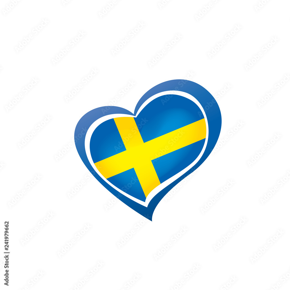 Sweden flag, vector illustration on a white background Sweden flag, vector illustration on a white background
