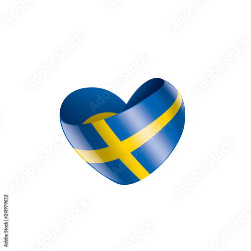 Sweden flag, vector illustration on a white background