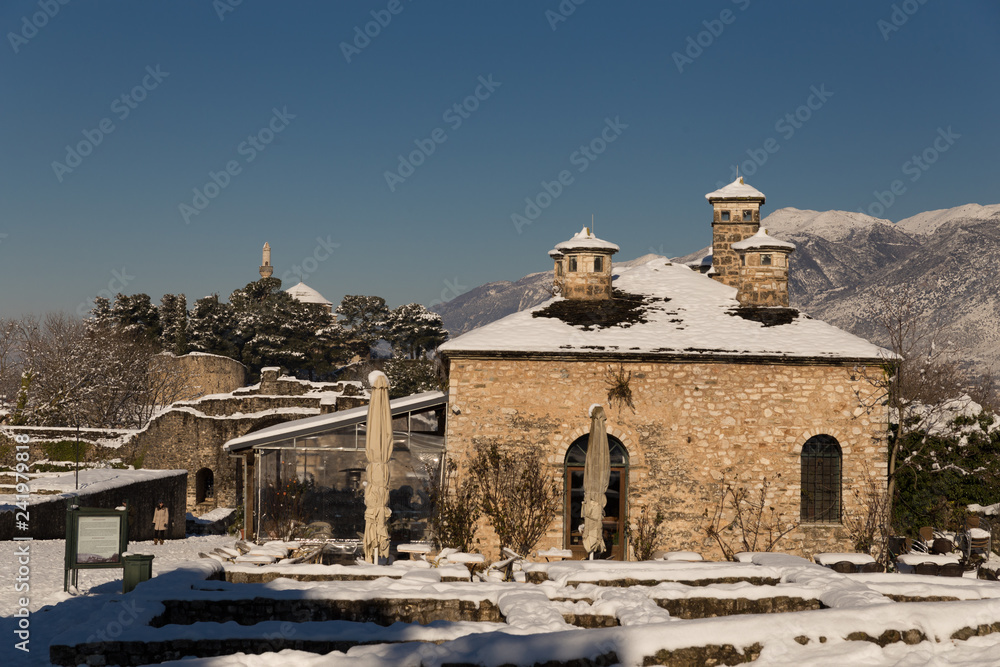 snow ice winter in Ioannina city ItsCale area Greece