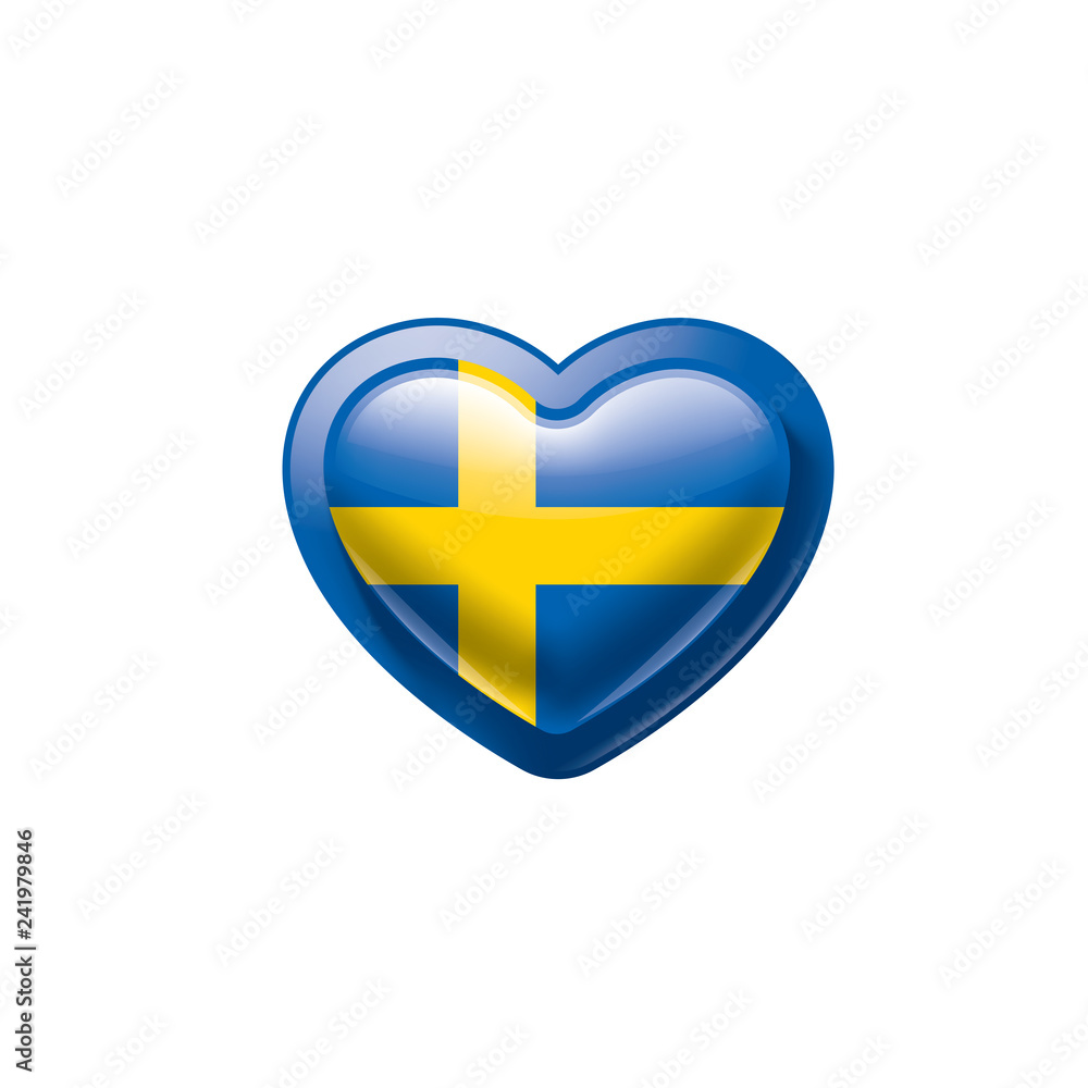 Sweden flag, vector illustration on a white background Sweden flag, vector illustration on a white background
