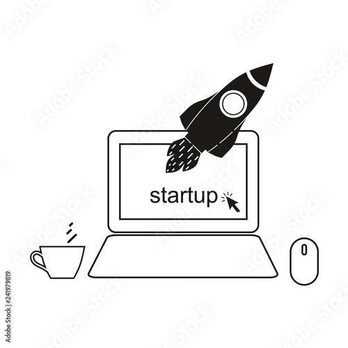 Vector illustration of startup. Bussines illustration. Bussines icon. Scince illustration.  photo