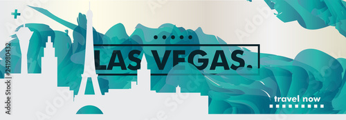 USA United States of America Las Vegas skyline city gradient vector banner