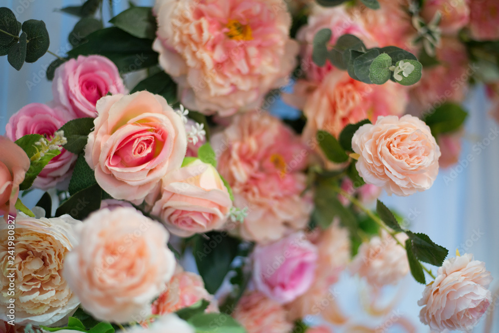 Wedding flowers, wedding backdrop, Close up. Wedding flowers, wedding backdrop, Close up.