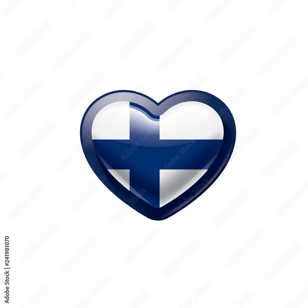 Obraz premium Finland flag, vector illustration on a white background