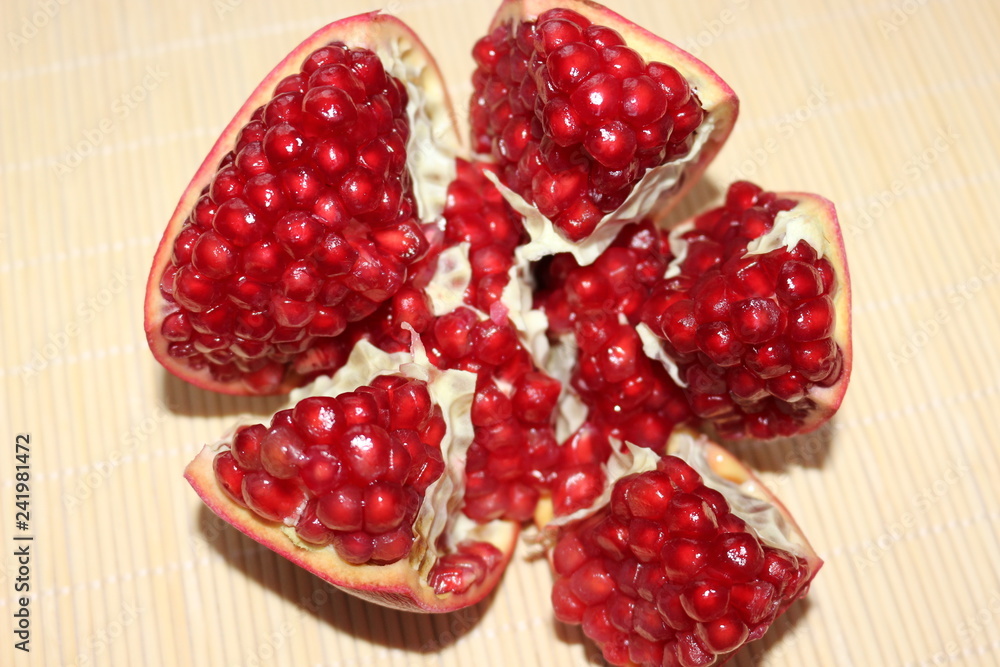 Bright pomegranates are very beautiful, tasty and healthy. Bright pomegranates are very beautiful, tasty and healthy.
