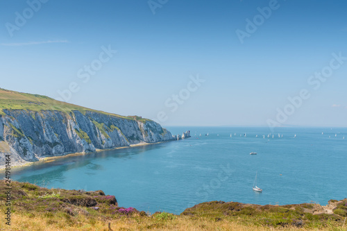 Next view over the Needles of the isle of wight in UK.