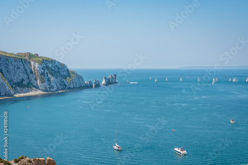 Canvas Print Next view over the Needles of the isle of wight in UK.