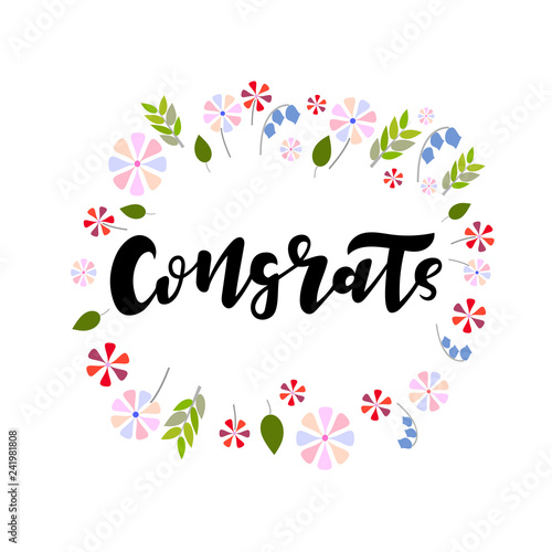 Hand drawn lettering phrase Congrats