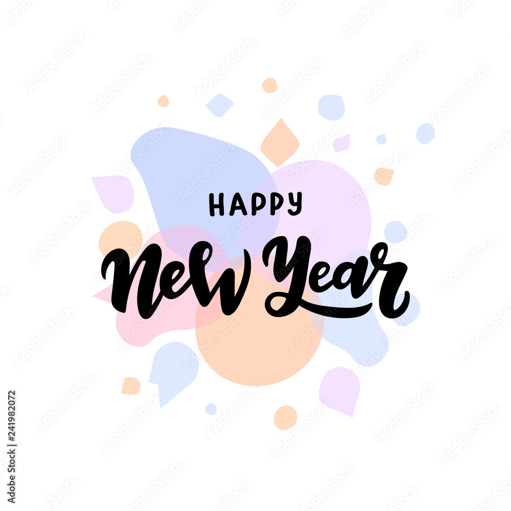 Hand drawn lettering phrase Happy New Year