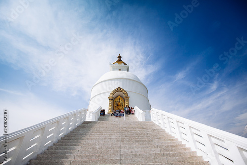 World Peace Pagoda in Pokhara, Nepal. © Nastya Tepikina