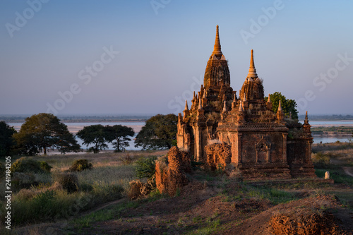 Sunset on the Irrawaddy River  Bagan  Myanmar