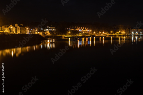 Night lights in Newport river