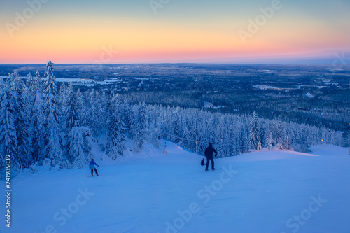 Ski slope view from Sotkamo, Finland.