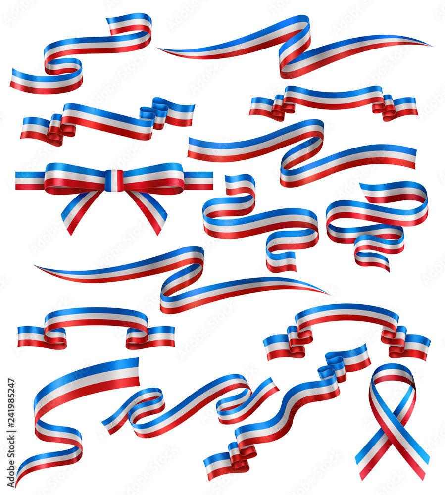 Naklejka premium Set of French Ribbons