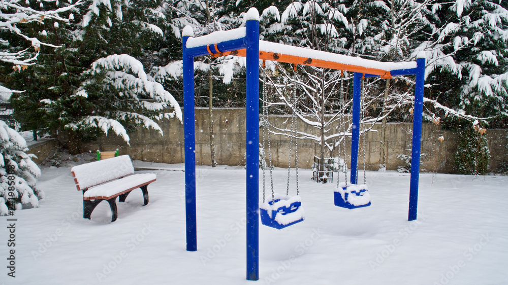 playground in winter playground in winter
