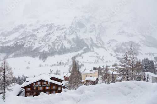 the cold winter snow of Switzerland © kisstock