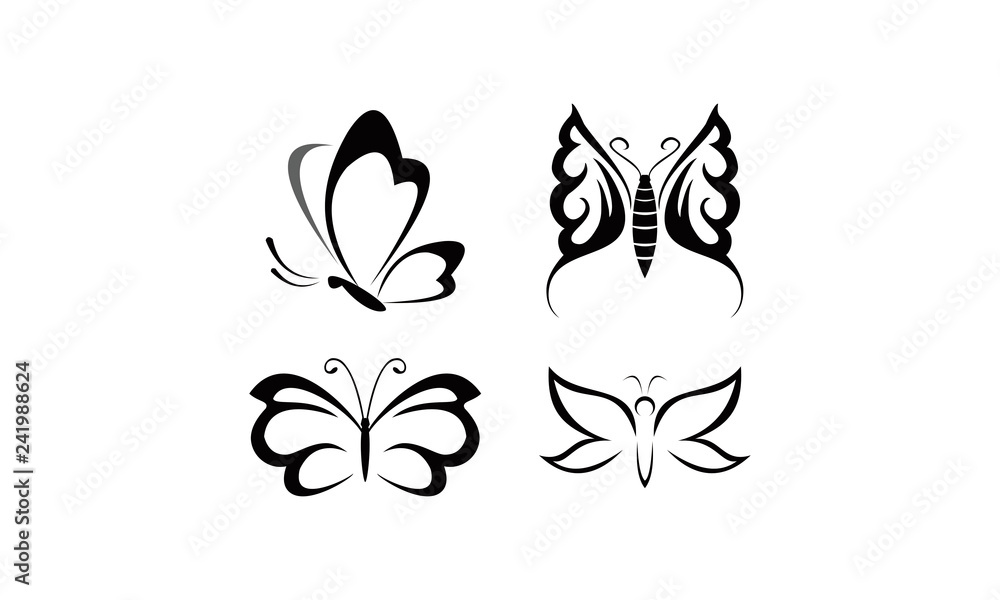 set template logo butterfly