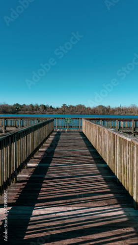 wooden bridge on the lake