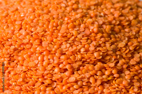 Red lentils close-up