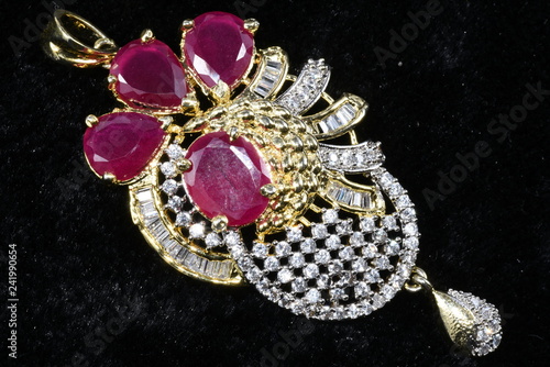 Imitation jewelry - Modern fancy pendant closeup macro image for woman fashion 