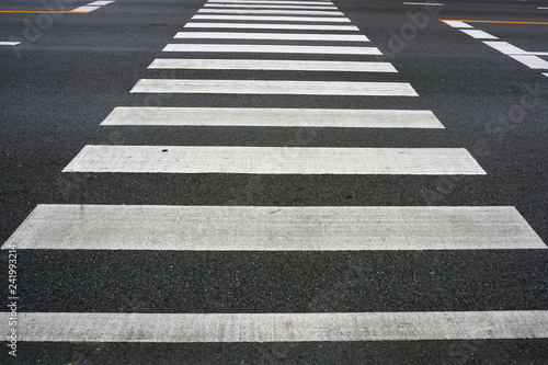 Cross walk in Black and white on road