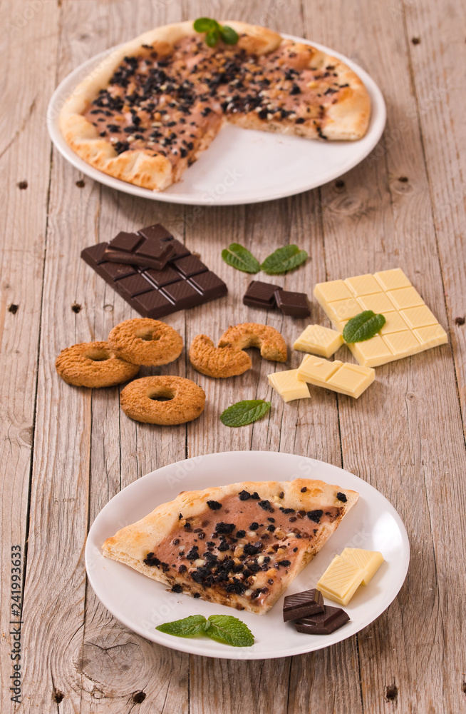 Pizza chocolate cookie. Pizza chocolate cookie.