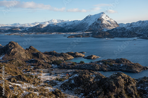 Landscape of Lofoten archipelago in winter season, Norway, Scandinavia