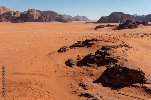 Wallpaper Mural Wadi Rum desert, desert of red sand and sandstone in Jordan Torontodigital.ca