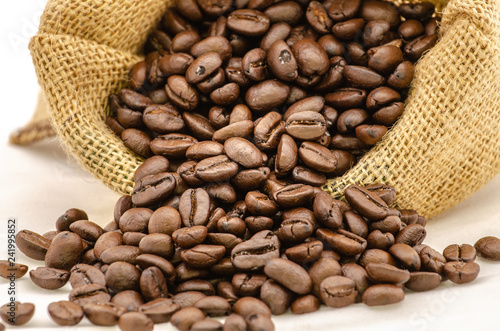 Black coffee beans © weerasak