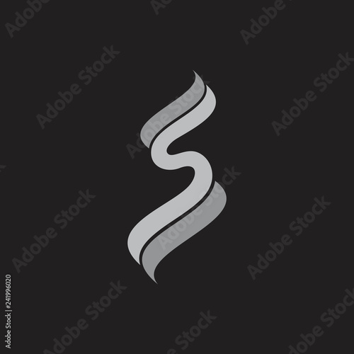 letter s simple ribbon curve logo vector