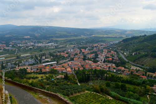 Panoramic view of small italian town from the hill © Agata