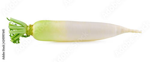 Daikon radishes isolated on a white background