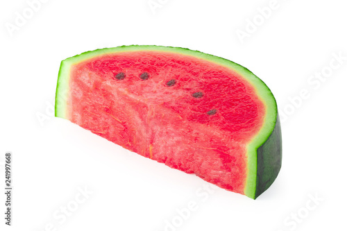 Sliced of watermelon isolated on white background