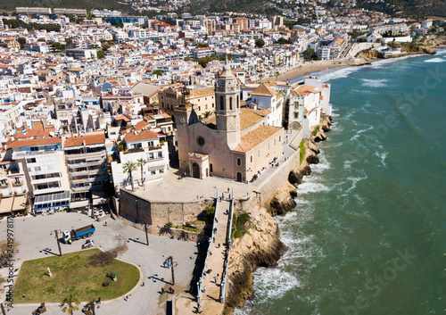 Aerial view of Sitges, Spain