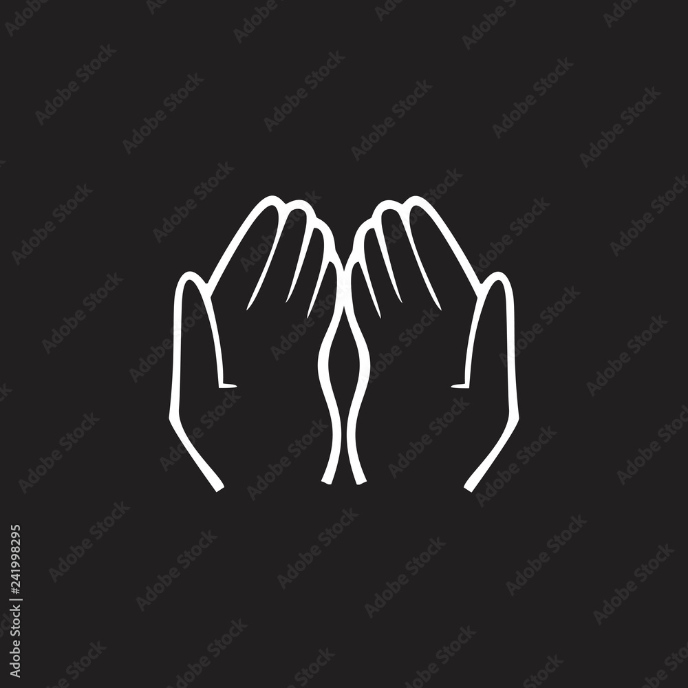 praying hand symbol gesture vector praying hand symbol gesture vector