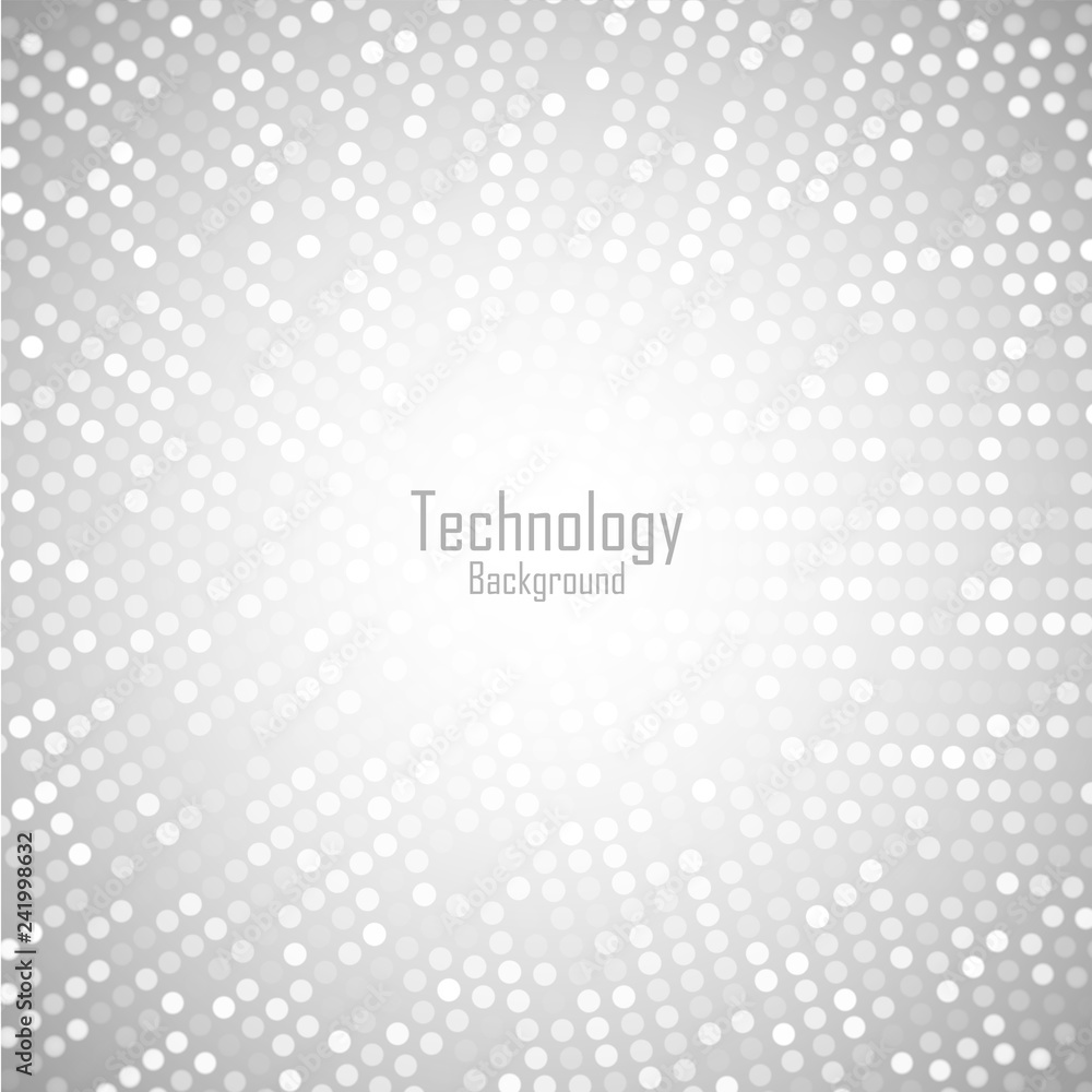Fototapeta premium Abstract Circular Light Gray Background. Technology grey digital circle pixels pattern. Big data. Vector illustration.