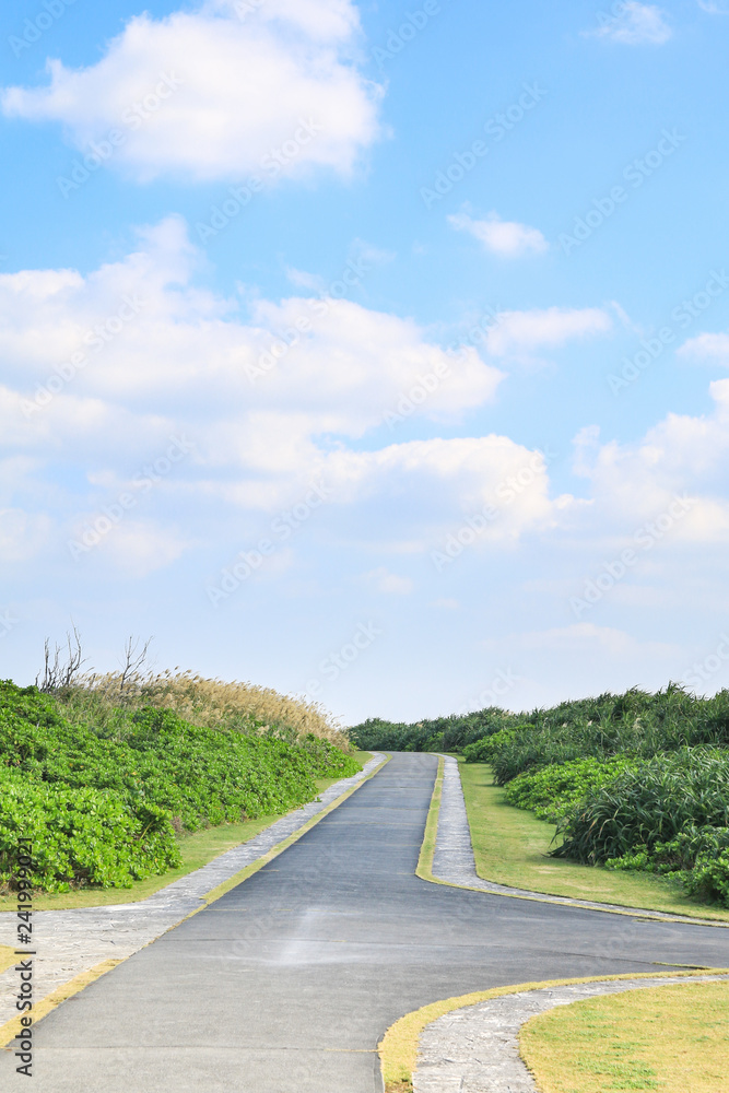 small path way in the park at cape Zanpa at Okinawa